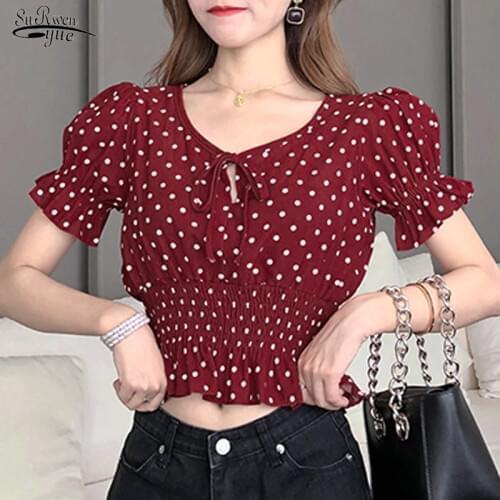 SURWENYUE Polka Dot Blouses