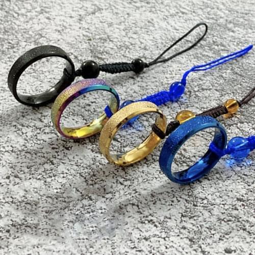 Universal Matte Texture Titanium Steel Braided Rope Short Style Finger Ring Mobile Phone Case Cover Straps Phone Lanyards