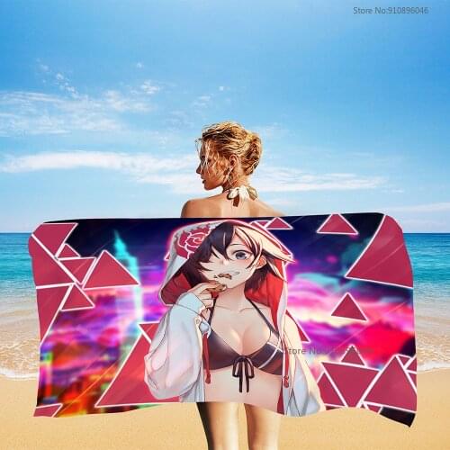 Japan Anime Girls Beach Towel Summer Towels Bathroom Cartoon Kawaii Girl Bath Towel Travel Swim Custom Towels Quick Dry Under 10