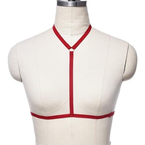 Woman Goth Harness Bra Rave Wear Bondage Sexy Lingerie Body Harness Crop Top Body Cage