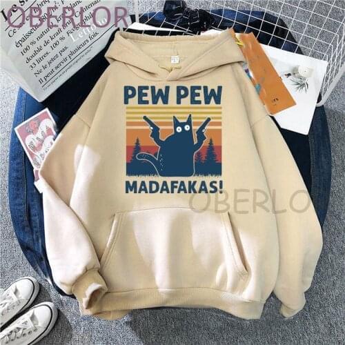 Goth Funny Pew Madafakas Sweatshirts Aesthetic Hip Hop Camisetas Mujer Unisex Clothes Autumn & Winter Cosy Hoodies For Women