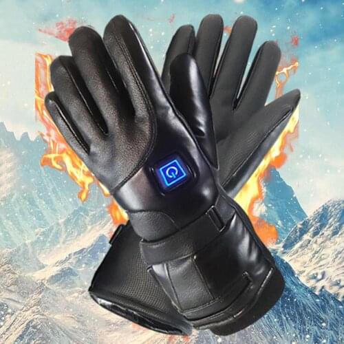 Winter Electric Heated Gloves Windproof Cycling Warm Heating Touch Screen Camping Skiing Gloves USB Powered Heated Glove US Plug