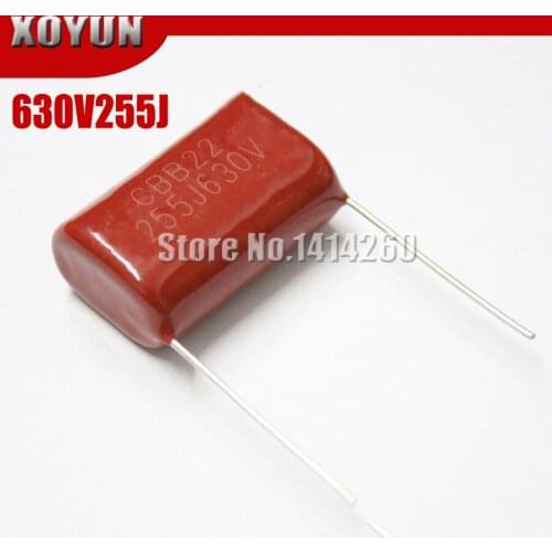 10PCS 630V255J 2.5UF Pitch 25mm 630V 255J CBB Polypropylene Film Capacitor