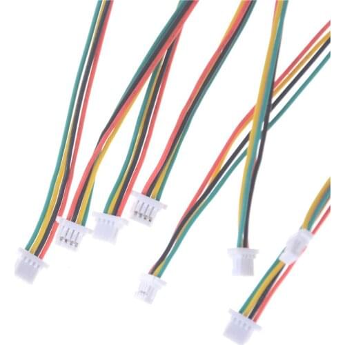 100MM New 10pcs/lot Mini Micro SH 1.0mm 4-Pin JST Double Connector Plugs Wires Cables