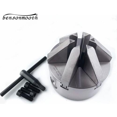 100mm 6Jaw Lathe Chuck Self-Centering 4" Six Jaws Chuck Sloped Jaws K13-100 for CNC Milling Cutting Machine