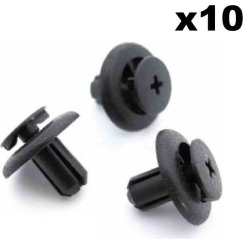 10x 7mm Black Plastic Interior Trim Clip for Toyota Avensis, Yaris, Corolla etc
