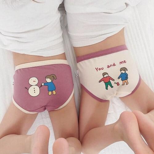 3Pcs/lot Kids Girls Underwear Cotton Panties Shorts Toddler Boys Baby Cartoons Short Briefs Children Cute Mama Papa Underpants