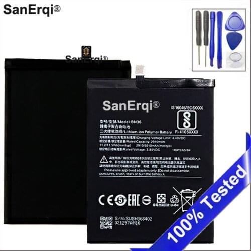 3010mAh battery For Xiaomi Mi 6X BN36 phone Replacement Batteries with Tools