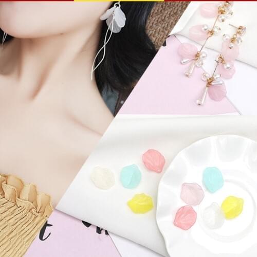 50pcs Translucent Resin Petal for DIY Earring Jewelry Making Accessories Stud/Drop Earrings Findings for Women Girls Handwork