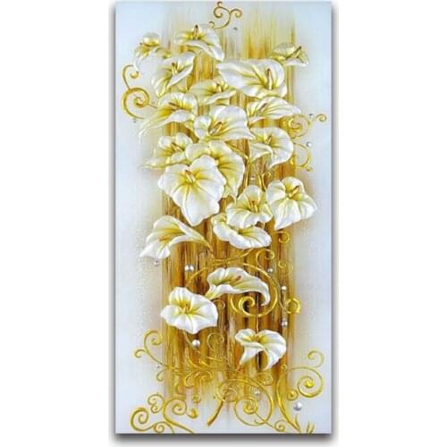 5D Diy diamond Painting Cross Stitch Gilt lilies square round diamond embroidery diamond mosaic Adornment wall stickerZP-1517