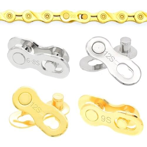 6/7/8/9/10/11/12 Speed Bicycle Chain Connector Lock Quick Link Road Bike Magic Buckle Master Bicycle Joint Cycling Parts Gold