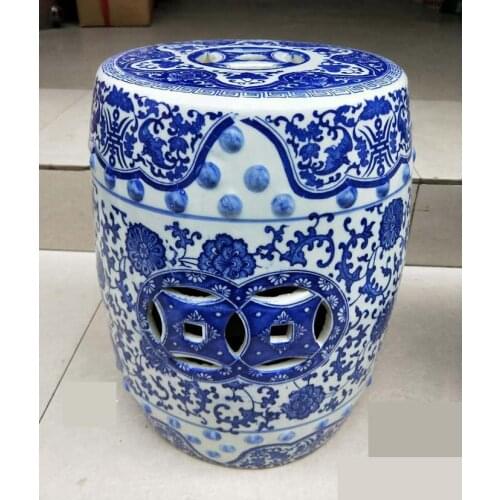 Jingdezhen Ceramic Stool Blue And White Small Outdoor Toilet Porcelain Stool