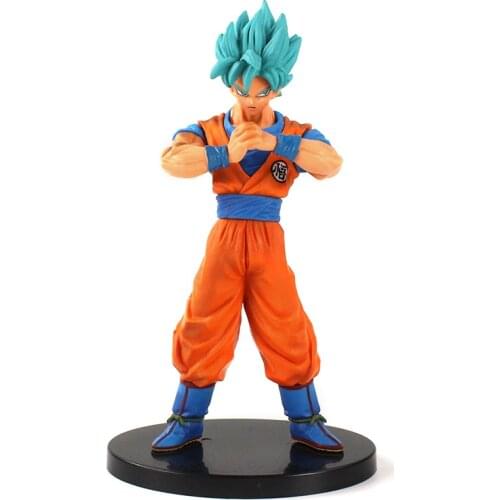 21cm Dragon Ball Z DBZ Super Saiyan Son Goku Blue Hair PVC Action FIgure Cartoon Collection Model Toy Kids Gift Brinquedos