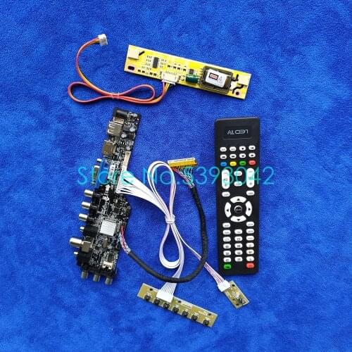 Fit LTN184HT01-A01/A02/F01/F02/S01/T01/T02 2CCFL DVB-C AV USB digital 3663 1920*1080 30Pin LVDS screen controller board kit