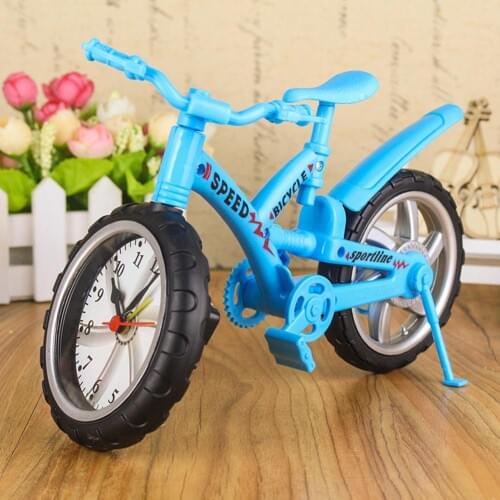 Fashion Miniature Bicycle Bike Shape Wake Up Time Display Alarm Clock Decor Gift