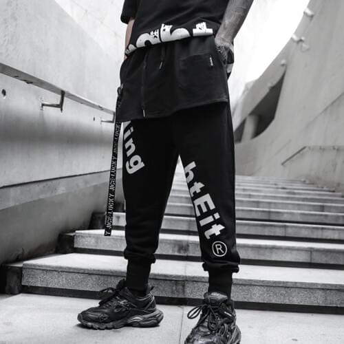 2020 HOT Printed Street Fashion Mens Joggers Sweatpants Hip Hop Printed Casual Harem Trousers Streetwear Elastic Ankle-Length
