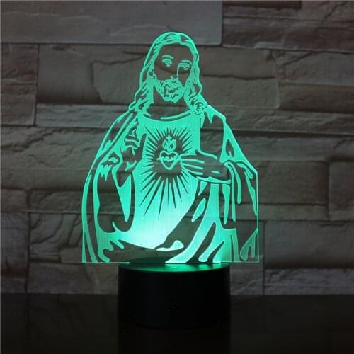 Cross Jesus Bible Night Light Acrylic Plate Touch Home Decor Holiday Gifts For Friend 3D Lamp