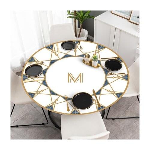 New Arrive PVC Soft Glass Anti-scalding Table Mat Round Marble Tablecloth Able Protector Odorless Soft Plastic