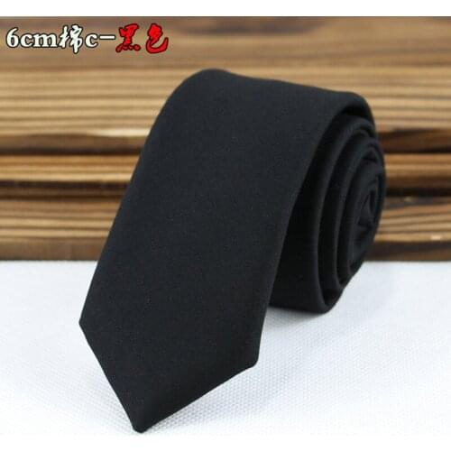 Korean Version of Solid Color Suit Tie Pure Cotton Mens Narrow Version Cotton Casual Fashion Banquet Wedding Mens Tie