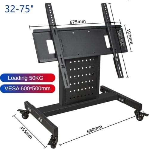 TV Cart Free Lifting 32"-75" Rolling TV Mount Stand Trolley Plasma Screen LED LCD Monitor Low Height Stand Cart HB-75