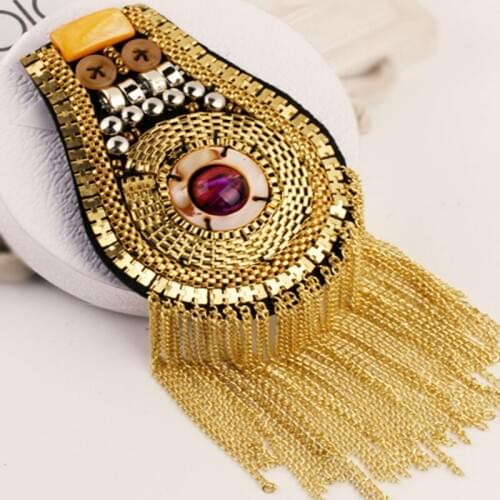 Retail & Wholesale Vintage Brand Design Gold Silver Circle Coin Button tassel epaulet Badge Free gift Party Decoration