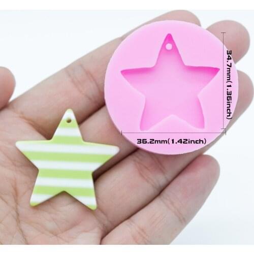 YF272 Star Silicone Mold - Cupcake Topper Sugarcraft Candy Fondant Resin Jewelry Cabochon Pendant Molds