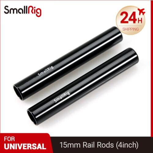 SmallRig DSLR Camera Aluminum Alloy Pair of 15mm Rods (M12-4inch) for Monitor Microphone Attach 1049