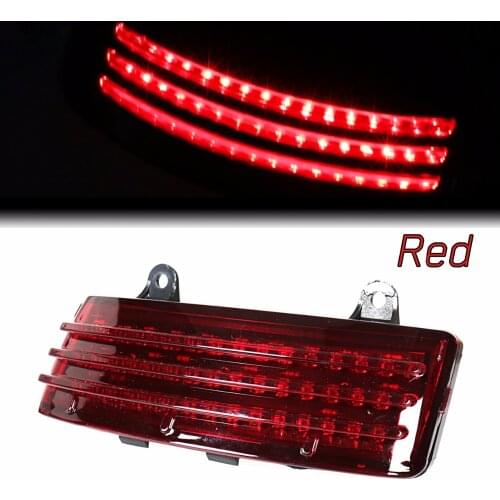Red Tri-Bar LED Rear Tail Brake Fender Tip Light For Harley 14-18 Street Glide&15-18 Road Glide Models