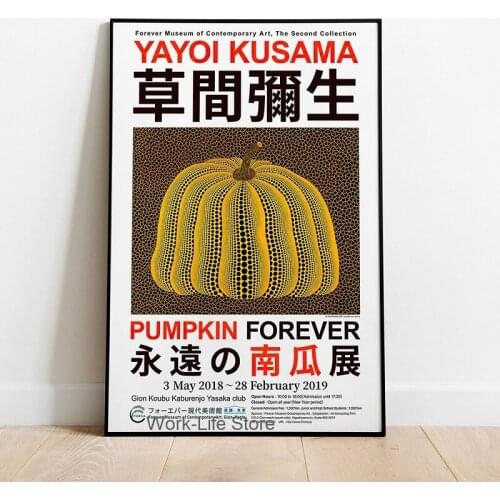 Yayoi Kusama Pumpkin Forever Artwork Exhibition Posters and Prints Gallery Wall Art Pictures Canvas Painting Home Decor No Frame