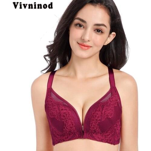 Front Closure Underwear Bras For Sexy Lace Thin Adjust Type Women Lingerie Bralette Plus Size Push Up 34 36 38 40 42 44 46 B C D