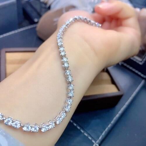 Luxury Style Shiny Moissanite Women Bracelet with Shiny Gem Real 925 Silver GRA Certificate Girl Birthday Gift