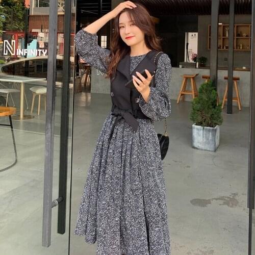 Womens printting Suit Two Piece Set Vest Cardigan +dress suits