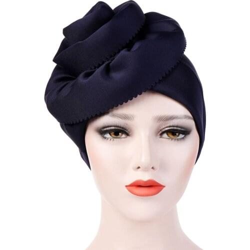 Womens Turban Space Cotton Breathable Solid Color Headwrap