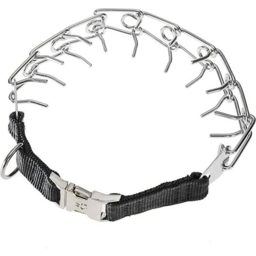 Hot 1 Pc 3*60cm Adjustable Stainless Steel Metal Link Dog Training Chain Prong Collar Gear Pinch for Pet Big Dogs Supplies Black