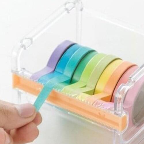 1PC Japanese Stationery Masking Tape Cutter Washi Tape Storage Organizer Cutter Office Tape Dispenser Office Supplies
