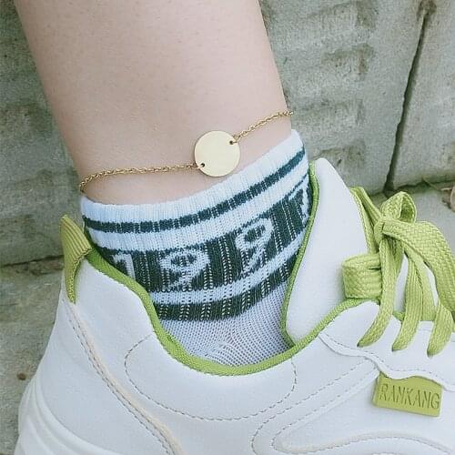 10pcs Simple Round Anklets For Women Beach Jewelry Leg Bracelet Stainless Steel Chain Tornozeleira Feminina Friendship Gift