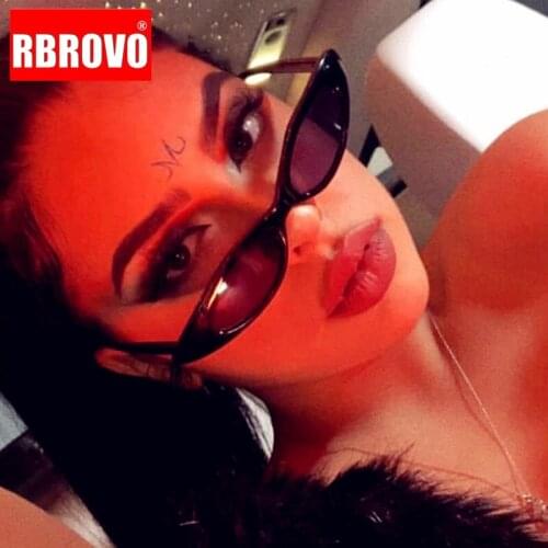 RBROVO 2021 Small Cat Eye Sunglasses Women Vintage Eyewear For Women/Men Brand Designer Glasses Female Oval Gafas De Sol UV400