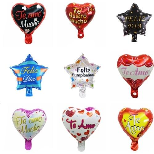 50pcs 10 inch Spanish Te amo Foil Balloons wedding Party Decorations i love you Mothers Days Valentines Day Gifts air globos