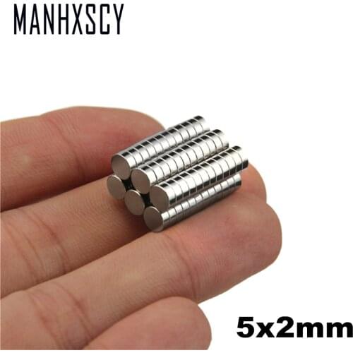 500pcs Neodymium N35 Dia 5mm X 2mm Strong Magnets Tiny Disc NdFeB Rare Earth For Crafts Models Fridge Sticking magnet 5x2mm