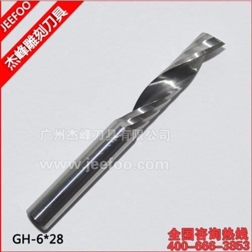 6*28mm One Flute End Milling Tools, Tungsten Steel Solid Carbide Router Bits Set for Smooth Cutting Wood