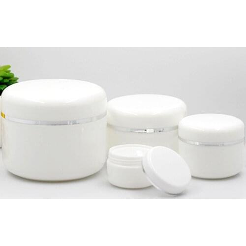 50pcs/lot Plastic Empty Makeup Jar Pot 20g/30g/50g/100g Refillable Bottles Travel Face Cream Lotion Cosmetic Container White