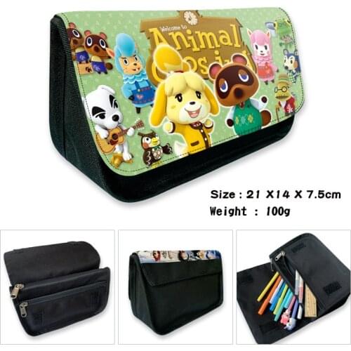Animal Crossing Forest Pencil Case Wallet Purse School Pen Zipper Bag Animal Cartoon Kids Boys Girl