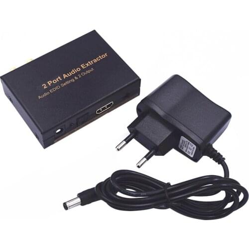 HDMI-compatible Audio Extractor 2 Port HDMI-compatible Supports Three Audio EDID Mode Audio EDID Setting Support Dolby Digital