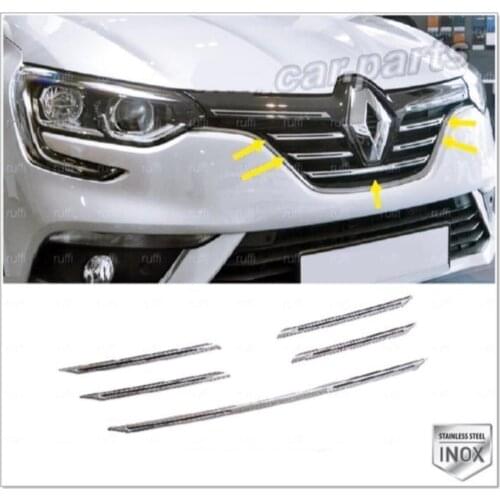 Chrome Front Grille for Renault Megane 4. 5 Pcs. Over 2016 Stainless Steel