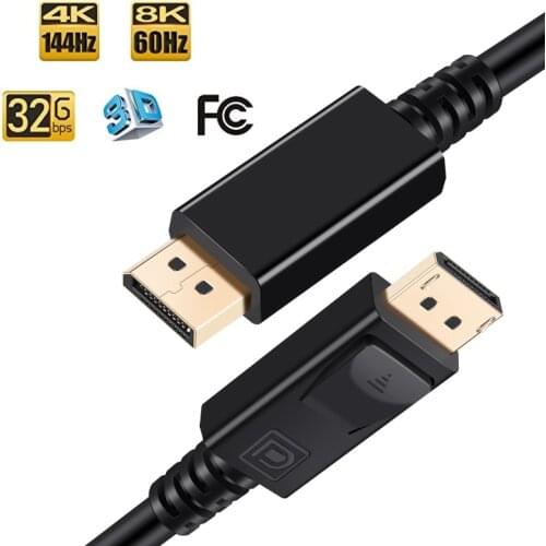 Displayport 1.4 Cable 8K DP1.4 Cable Male To Male Support 32Gbps 8k@60Hz 4k 140Hz DP 1.4 Cable For Monitor Projector Laptop PC