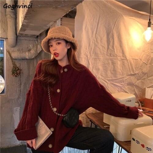 Cardigan Women Single Breasted Loose Casual Retro Jumpers Womens All-match Daily Chic Trendy Stylish Vintage Sweaters Knitwear