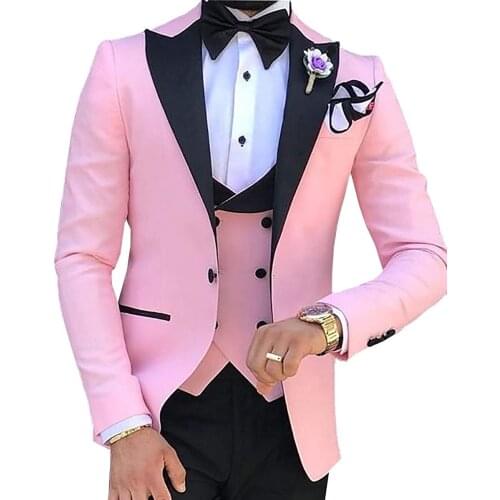 Menss 3 Pieces Suits for Men Custom Made Terno Slim Groom Custom Wedding Men Suit Masculino (Jacket+Pant+Vest+Tiebow) Thorndike