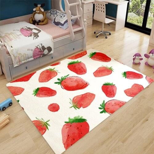Fruit Strawberry Pineapple Cherry Pattern Carpet Floor Mats Living Room Bedroom Decor Floor Mats Bay Window Accept Customized