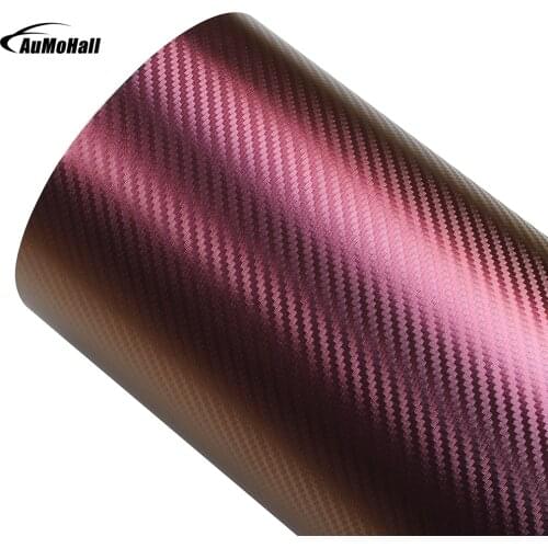 Red Copper Color Carbon Fiber Film Change PVC Car Wrap Vinyl Film DIY Stickers Auto Accessories For 60*150cm 75*150cm