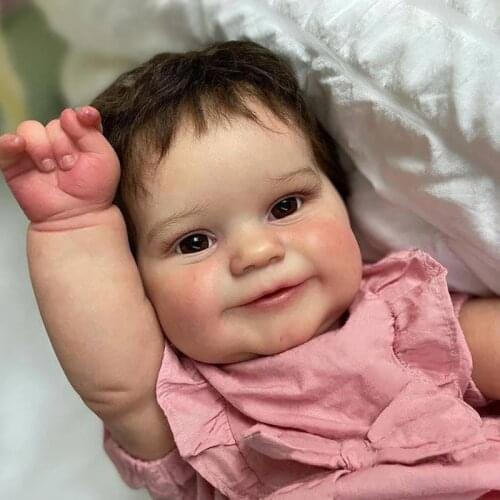 NPK 50cm/60cm Reborn Doll Popular Cute Baby Maddie with Rooted Hair Cloth Body Reborn Baby Doll Toys for Girls